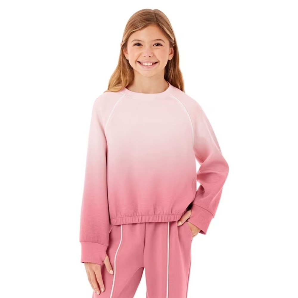 Member's Mark Girls Ombre Pink Sandwash Pullover - M (7/8)